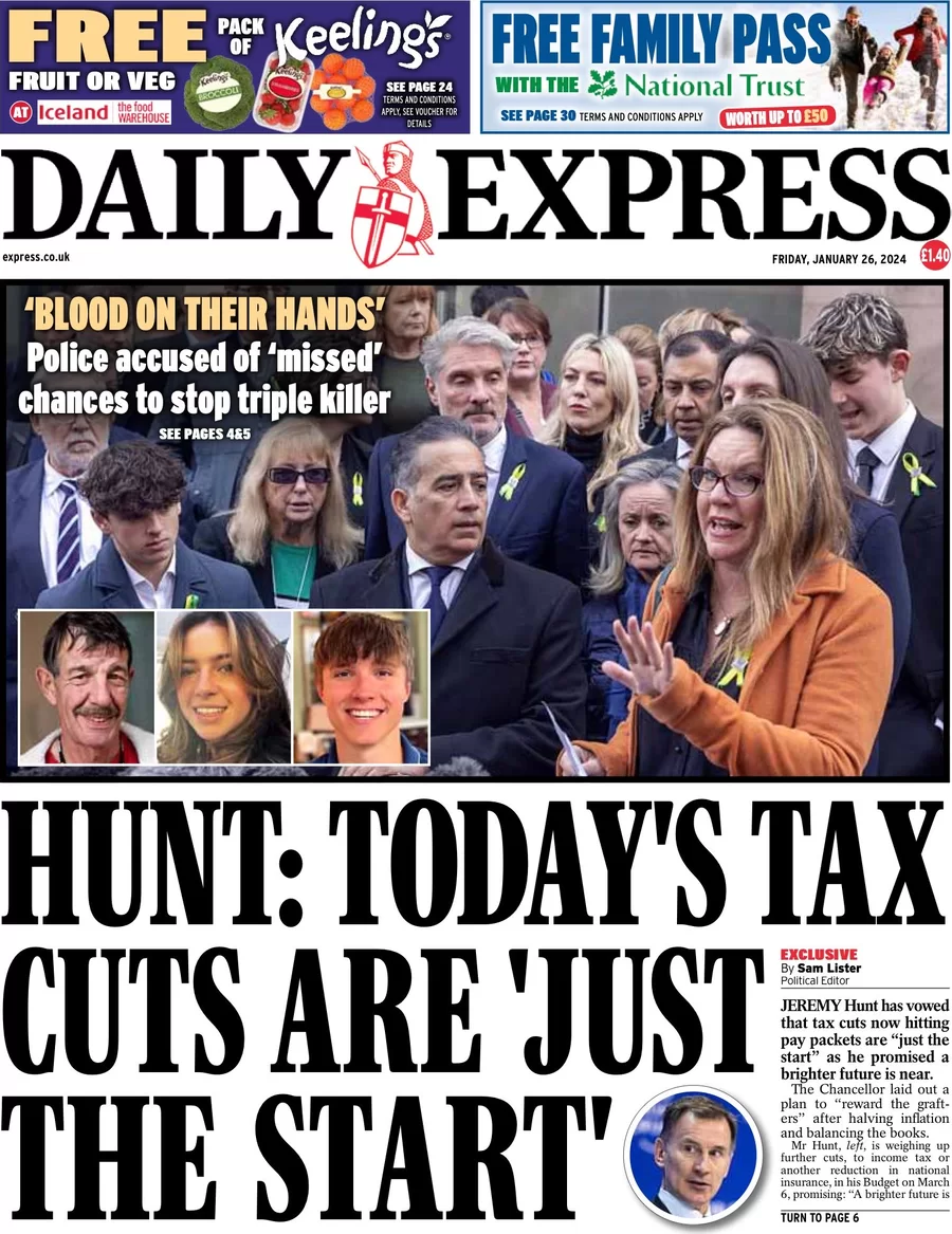 Daily Express - Hunt: Today’s tax cuts are just the start 