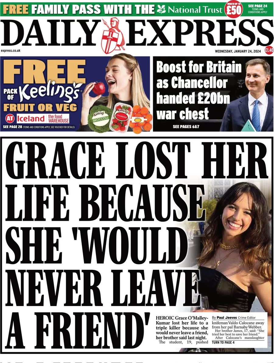 The Daily Express - Grace lost her life because she would never leave a friend behind 