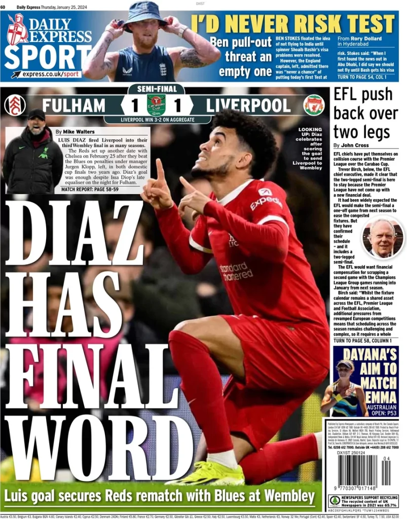 Daily Express Sport – Diaz has final word Daily Express Sport – Diaz has final word