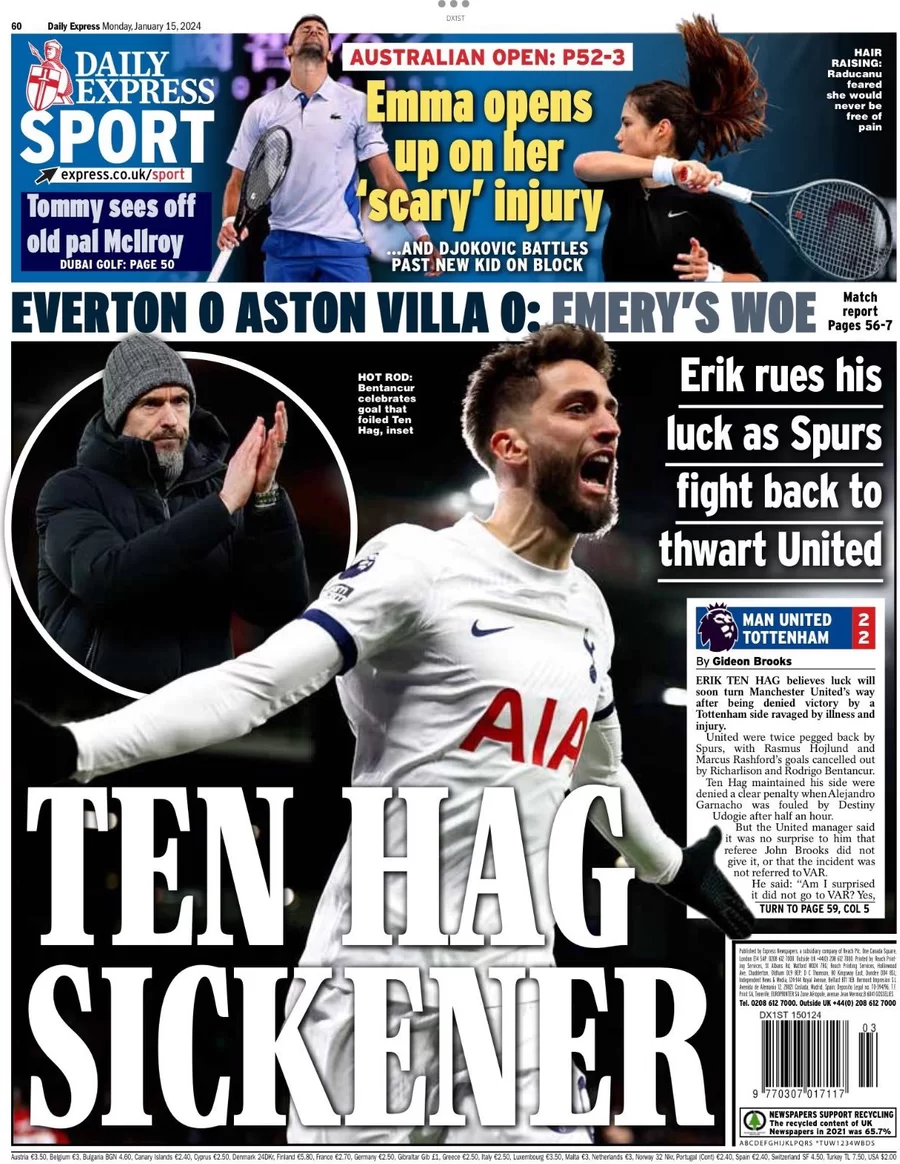 Daily Express Sport - Ten Hag Sickener 