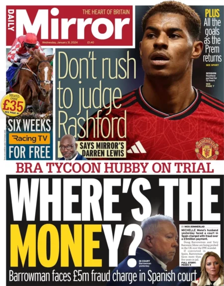 Daily Mirror - Bra tycoon hubby on trial: Where’s the money?