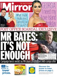 Daily Mirror – Mr Bates: It’s Not Enough 