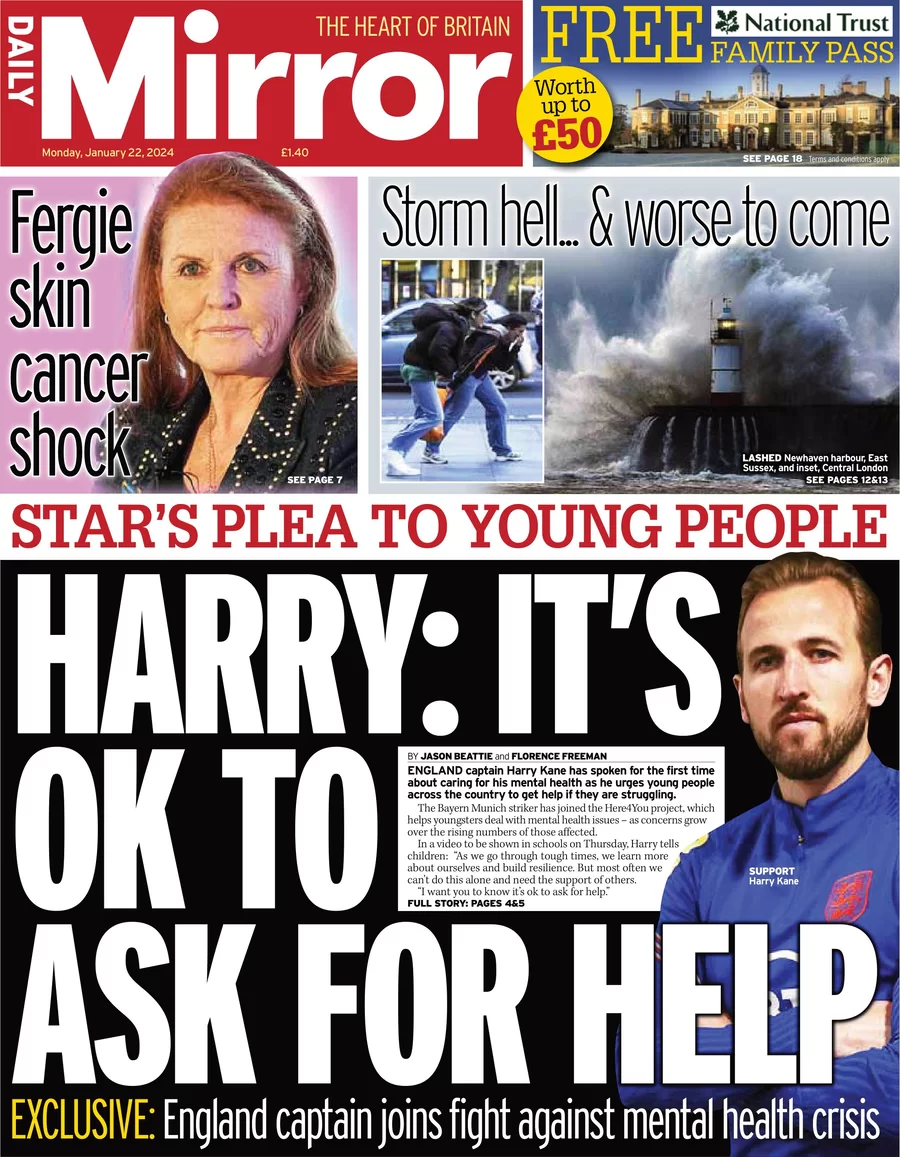 Daily Mirror - Harry: it’s ok to ask for help 