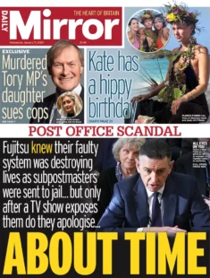 Daily Mirror – Post Office scandal: About Time