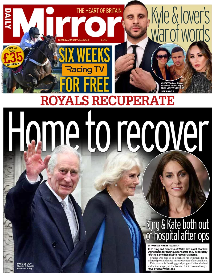 Daily Mirror - Royal recuperate: Home to recover