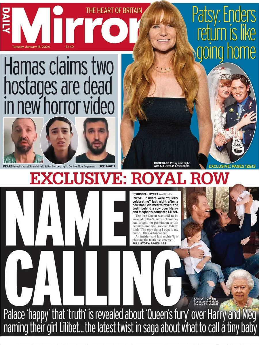 Daily Mirror - Name Calling