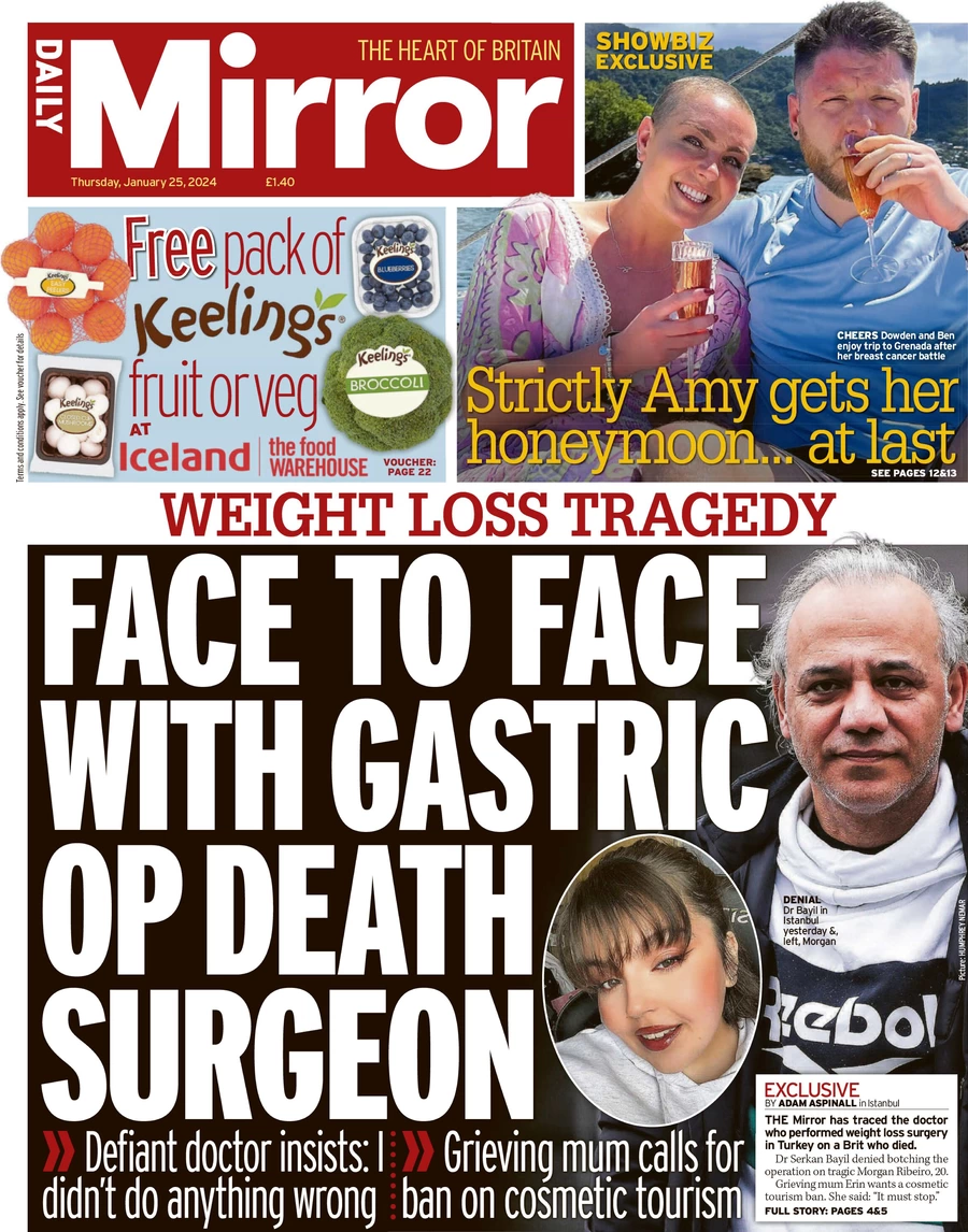 Daily Mirror - Face to face with gastric op death surgeon 