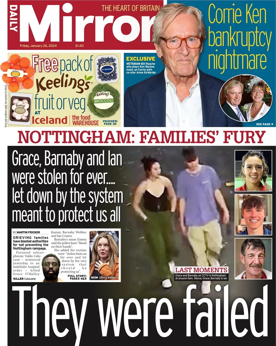 Daily Mirror - Nottingham Families fury: They were failed 