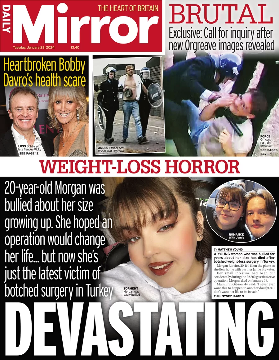 Daily Mirror- weight loss horror: DEVASTATING