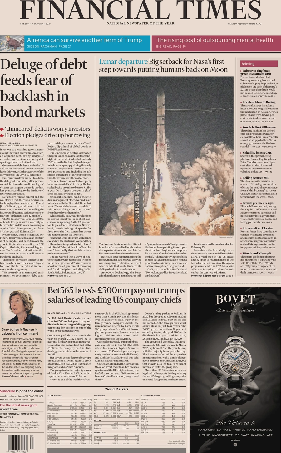Financial Times - Deluge of debt feeds fear of backlash in bond markets