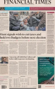Financial Times – Hunt signals wish to cut taxes and hold two Budgets before next election 