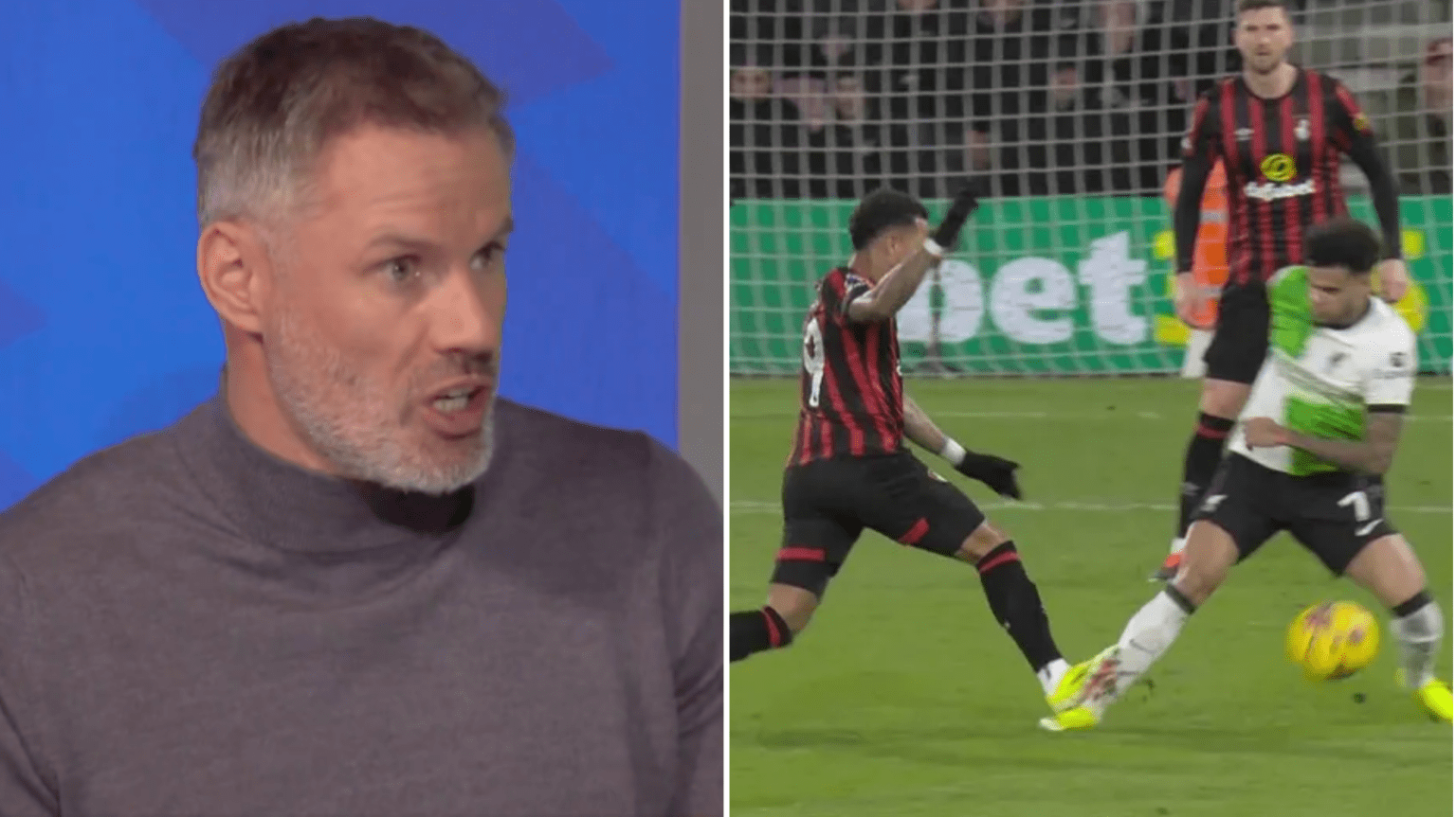 Jamie Carragher says Bournemouth star was a ‘lucky boy’ not to be sent off against Liverpool