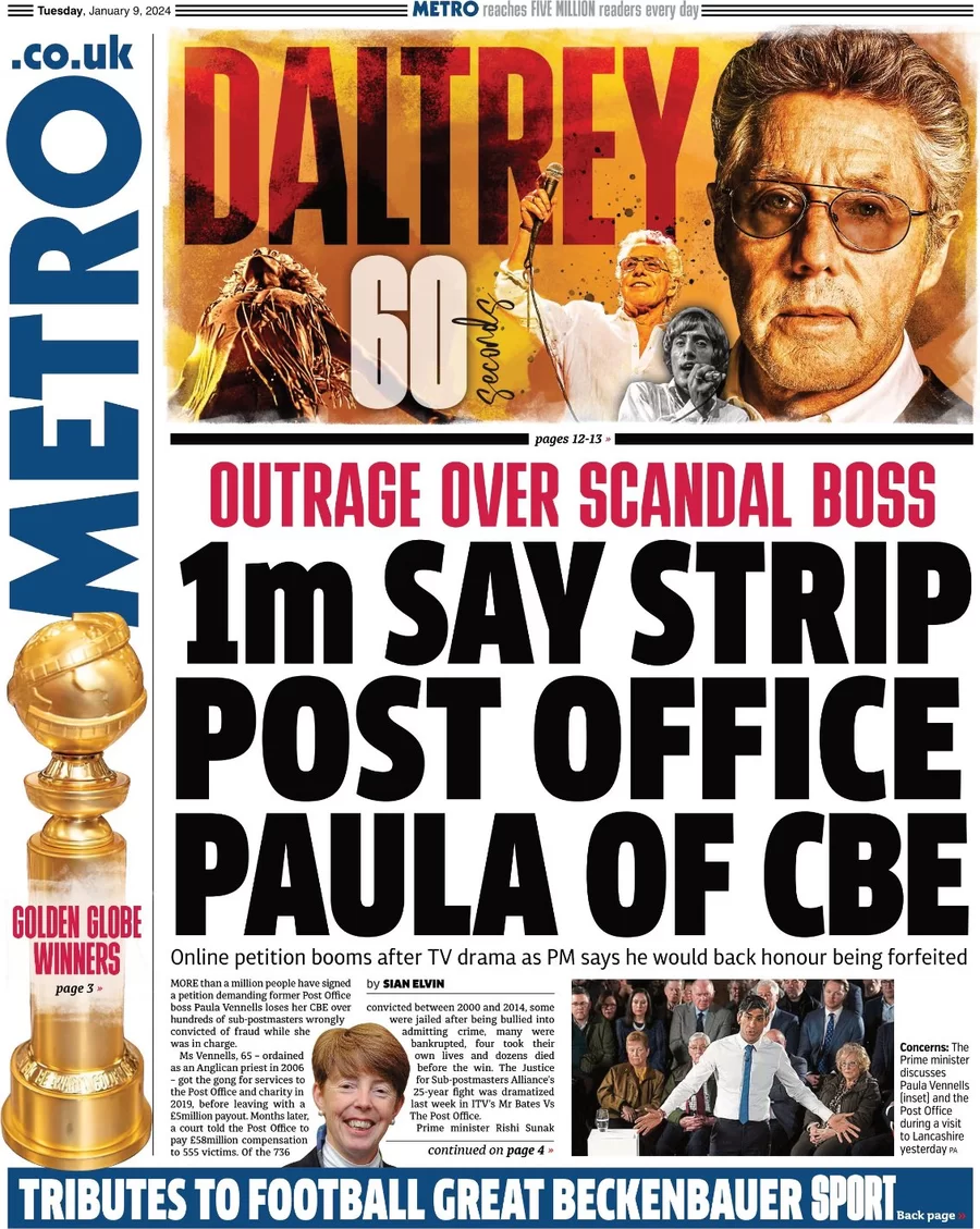Metro - 1m say strip Post Office Paula of CBE 