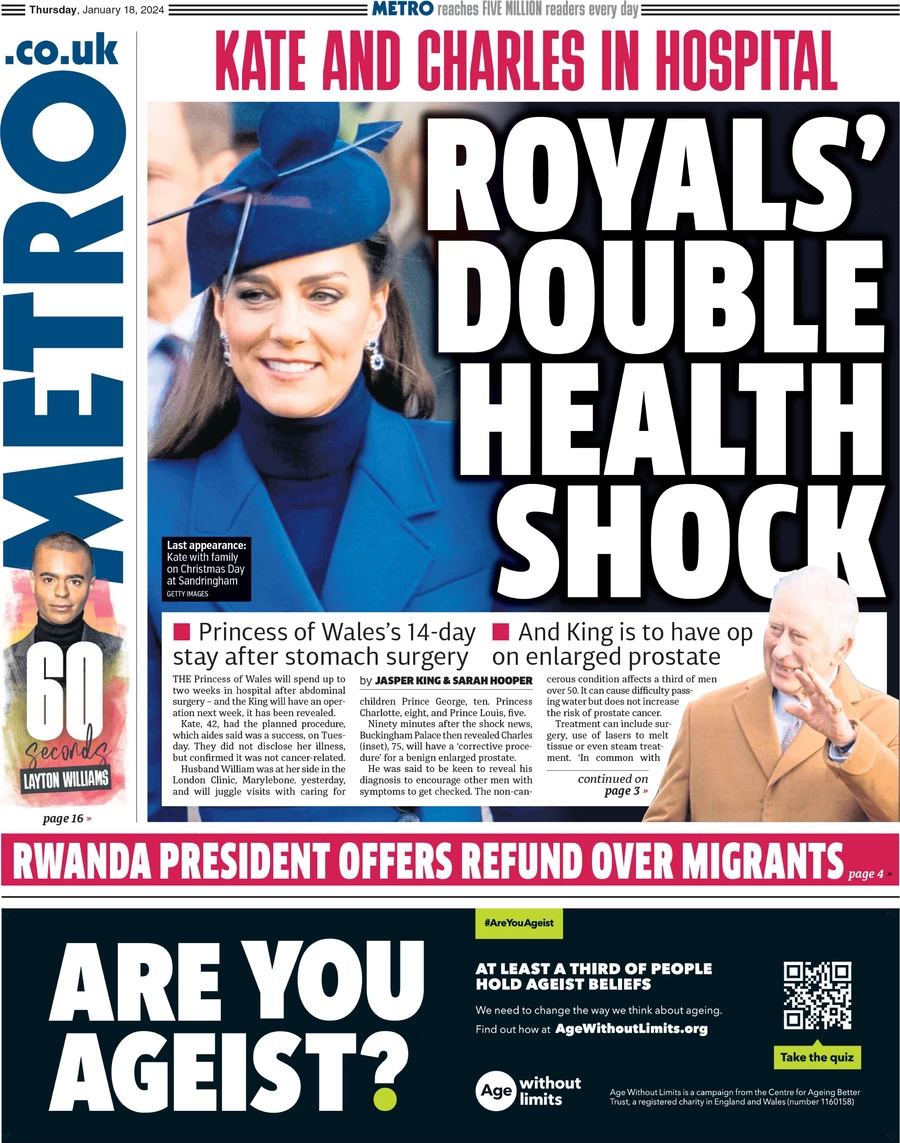 Metro - Royals’ double health shock 