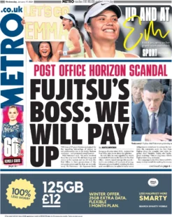 Metro – Fujitsu’s boss: We will pay up 