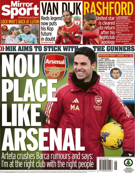 Mirror Sport – Nou place like Arsenal 