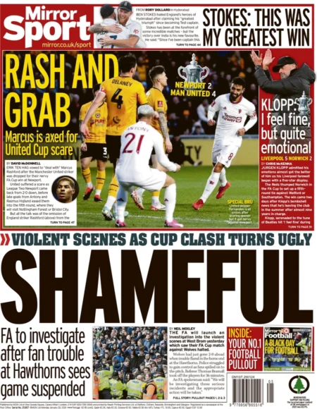 Violent scenes as cup clash turns ugly