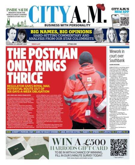 CITY AM - The Postman only rings thrice 