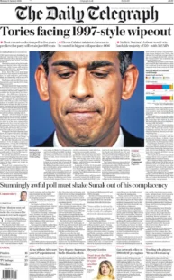 The Daily Telegraph – Tories facing 1997-style wipeout