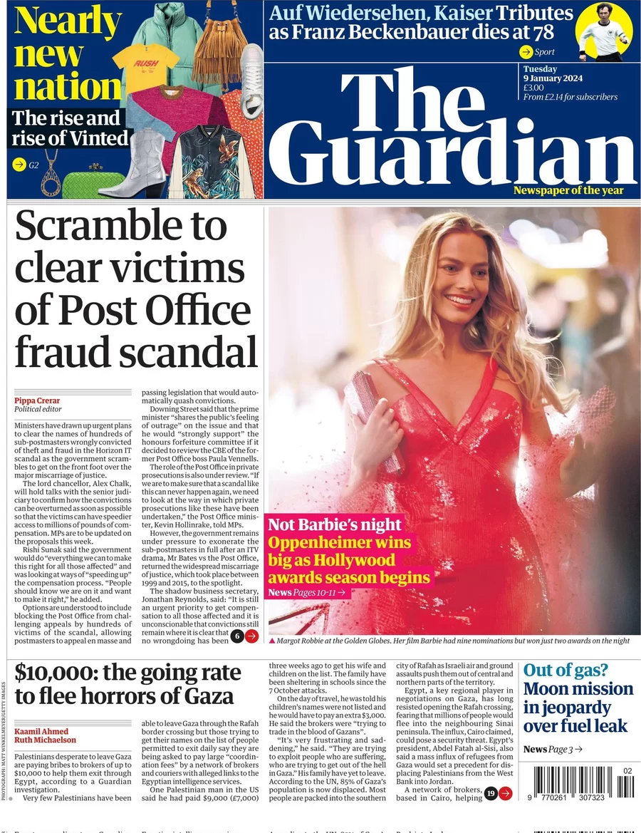 The Guardian - Scramble to clear victims of Post Office fraud scandal 
