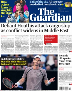 The Guardian – Defiant Houthis attack cargo ship as conflict widens in the Middle East