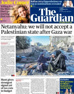 The Guardian – Netanyahu: we will not accept a Palestinian state after Gaza war