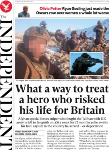 The Independent – What a way to treat a hero who risked his life for Britain 