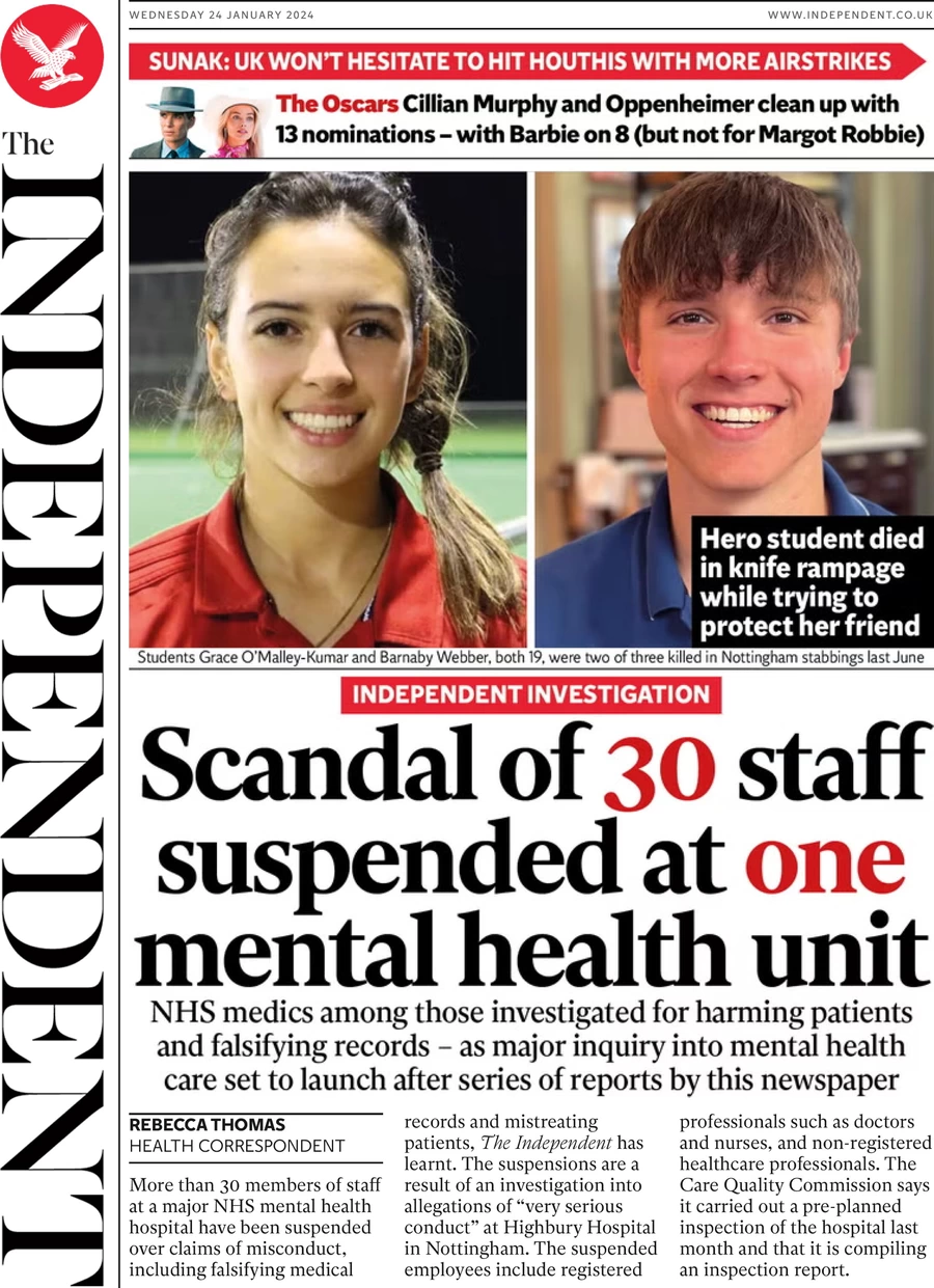 The Independent - Scandal of 30 staff suspended at one mental health unit 