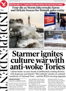 The Independent – Starmer ignites culture war with anti-woke Tories 