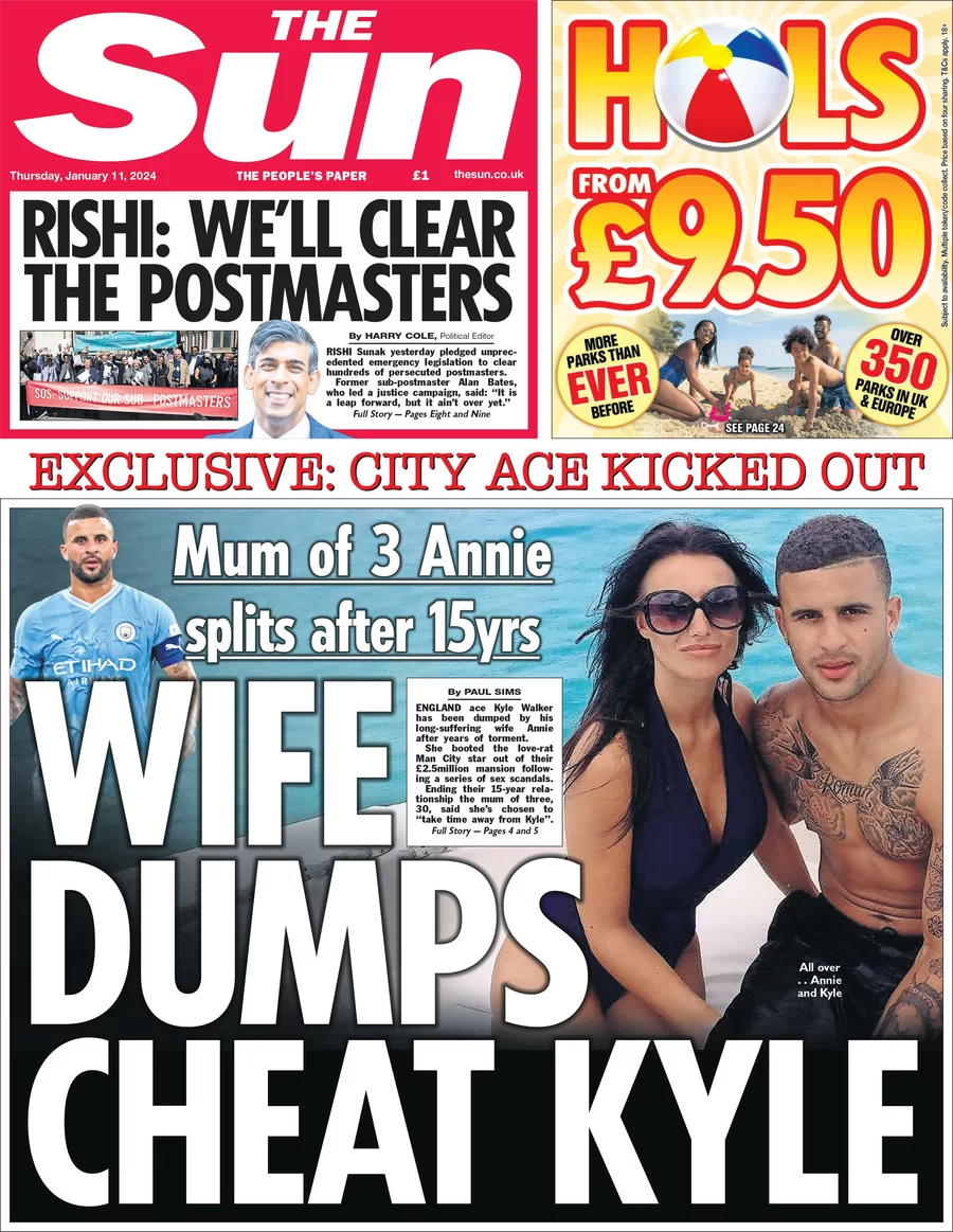The Sun - Wife dumps cheat Kyle 