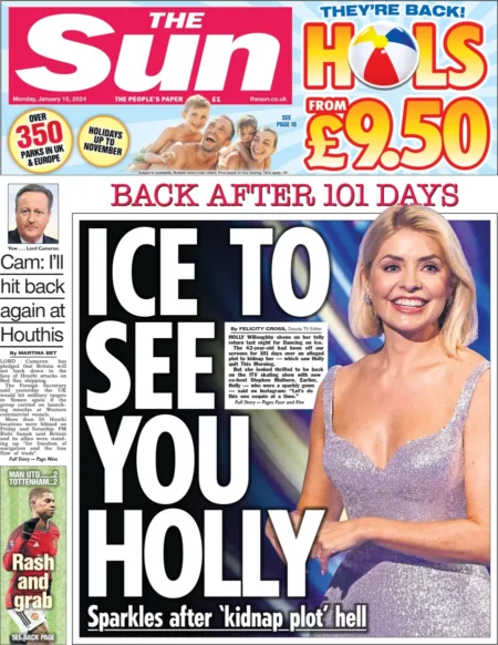 The Sun - Ice to see you Holly 