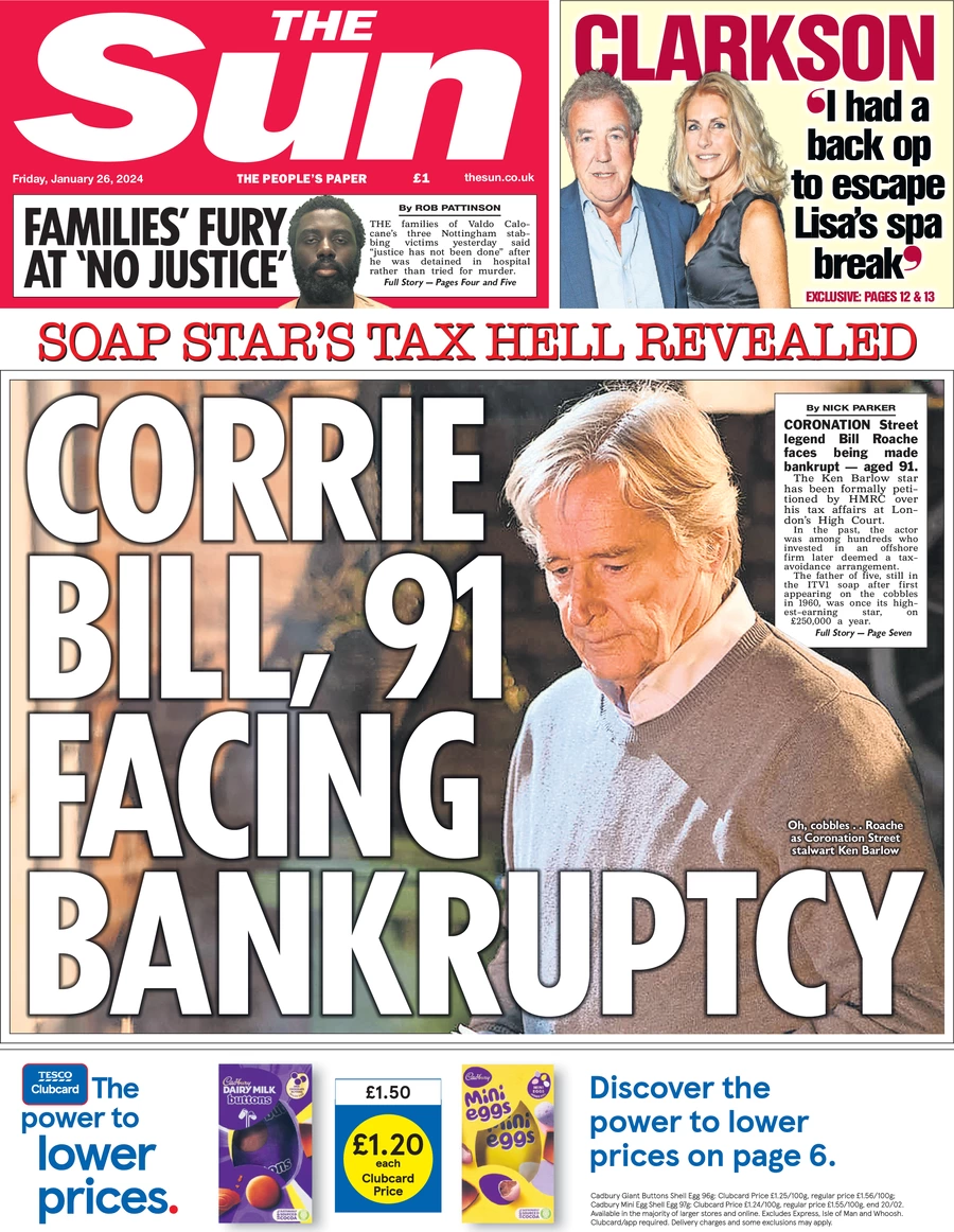 The Sun - Corrie Bill facing bankruptcy