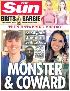 The Sun – Triple stabbing verdict: Monster & Coward 