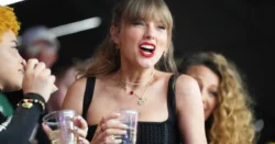 Taylor Swift declared an ‘icon’ after being filmed chugging a beer on Super Bowl big screen