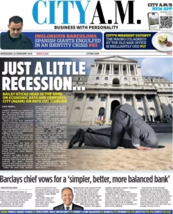 Just a little recession … Bailey sticks head in the sand on economic data 