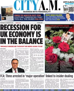 City AM – Recession for the UK economy in the balance
