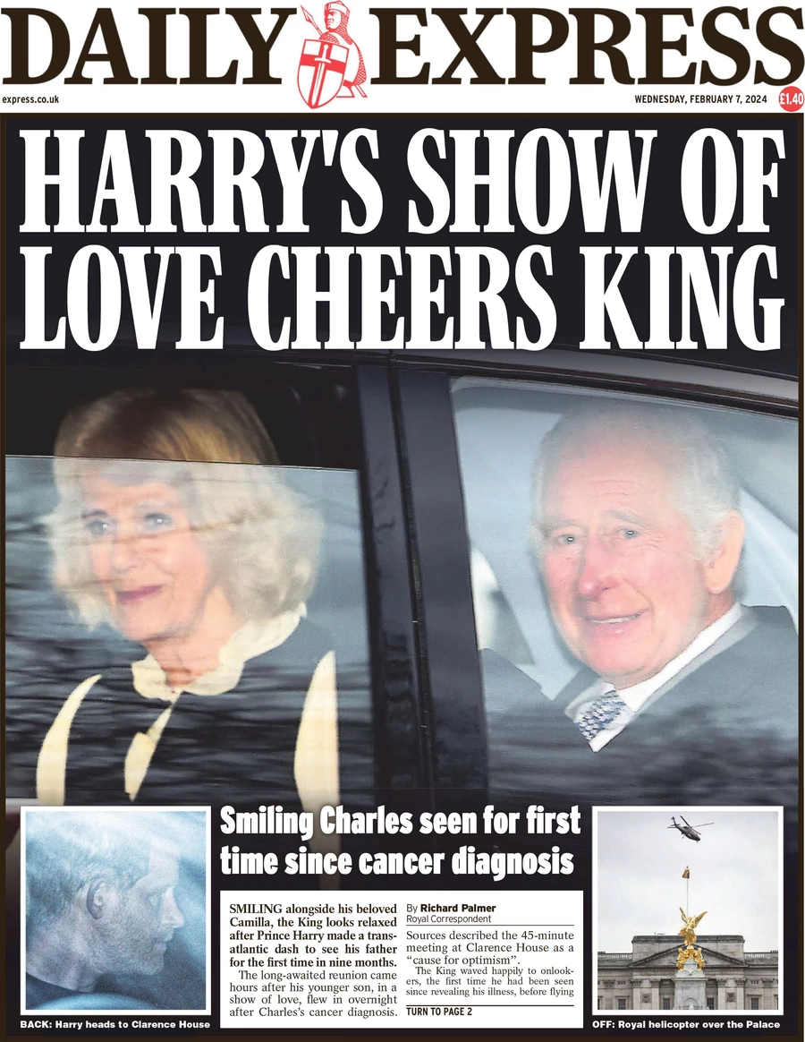 Daily Express - Harry’s show of love cheers King