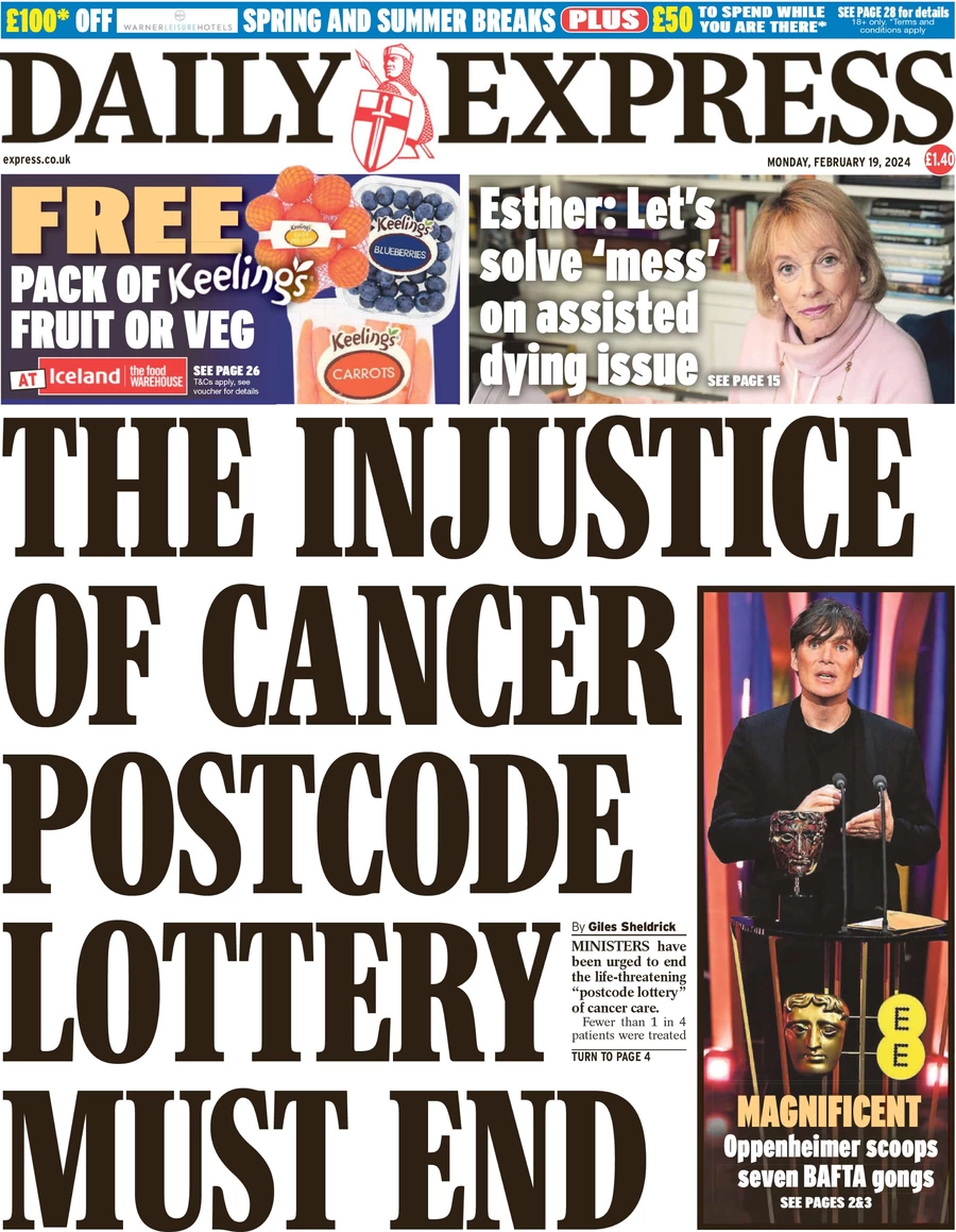 Daily Express - ‘The injustice of cancer postcode lottery must end’ 