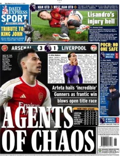 Express Sport - Arsenal 3-1 Liverpool: Agents of chaos 