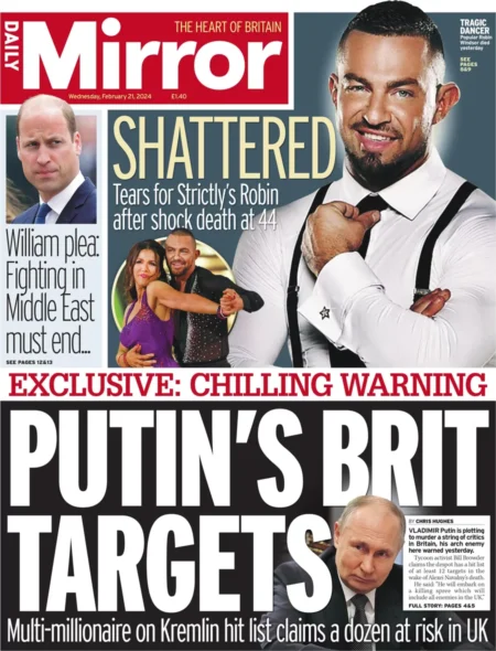 Daily Mirror - Putin’s Brit target