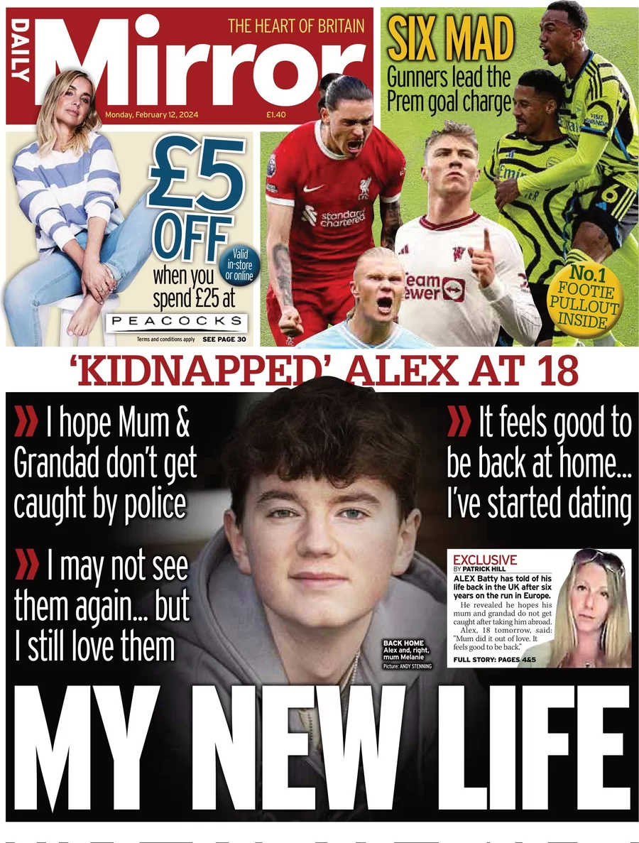 Daily Mirror - Kidnapped Alex at 18: My new life 