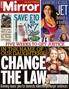 Daily Mirror – In the name of our daughters … change the law
