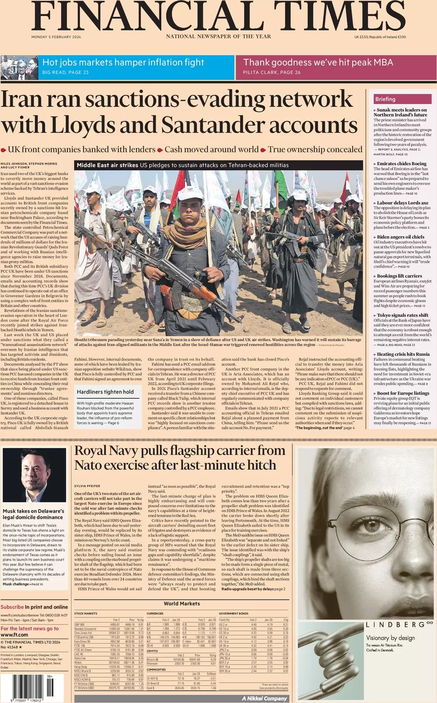 Financial Times - Iran ran sanctions-evading networks with Lloyds and Santander 