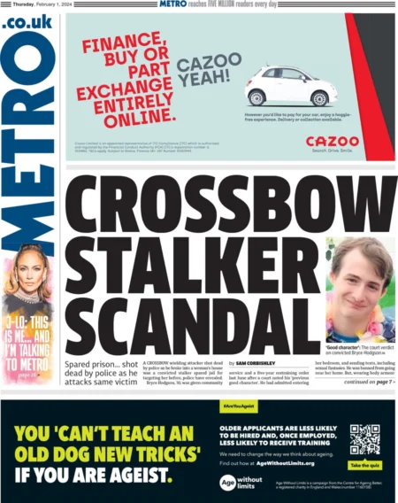 Metro - Crossbow stalker scandal 