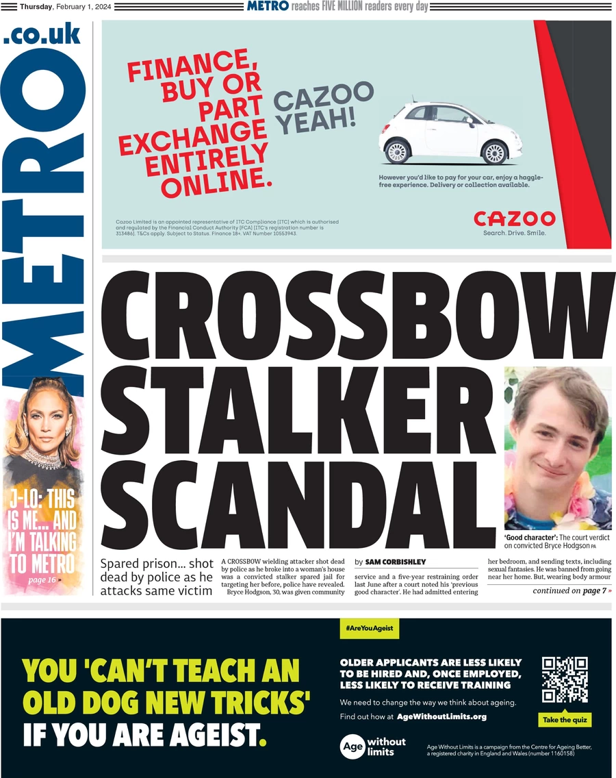 Metro - Crossbow stalker scandal 