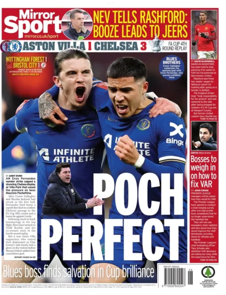 Mirror Sport – Aston Villa 1-3 Chelsea: Poch Perfect  