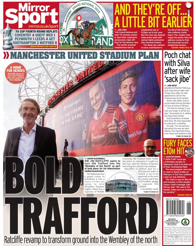 Mirror Sport – Manchester United stadium plan: Bold Trafford 