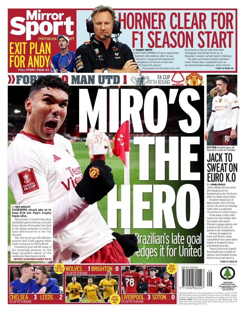 Daily mirror on sale man u