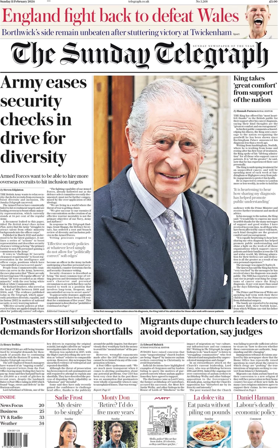 The Sunday Telegraph – Army eases security checks in drive for diversity