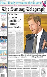 The Sunday Telegraph – ‘Starmer attacks ‘bad faith’ Trump over Nato’